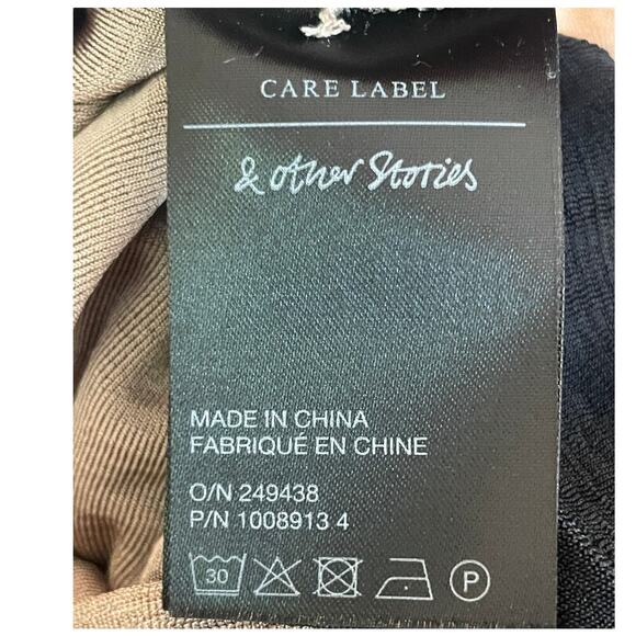 NWT!  & Other Stories Two-Tone Wrap Blouse in Black and Tan  - Size Small - Picture 13 of 16